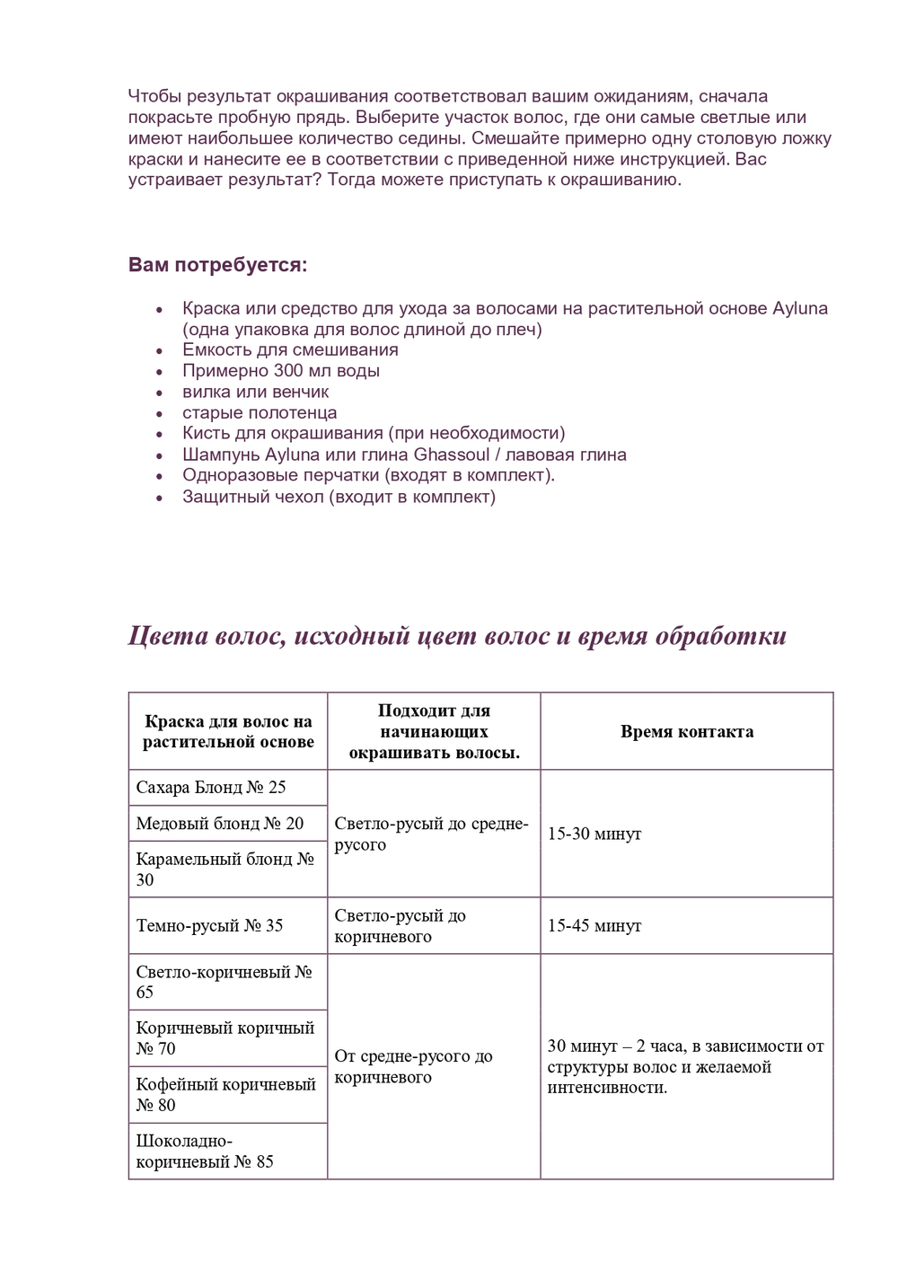 Натуральная краска для волос №110 ИССИНЯ-ЧЕРНЫЙ Ayluna, 100 гр