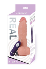 Реалистичный вибратор REAL с пультом управления - 21 см.