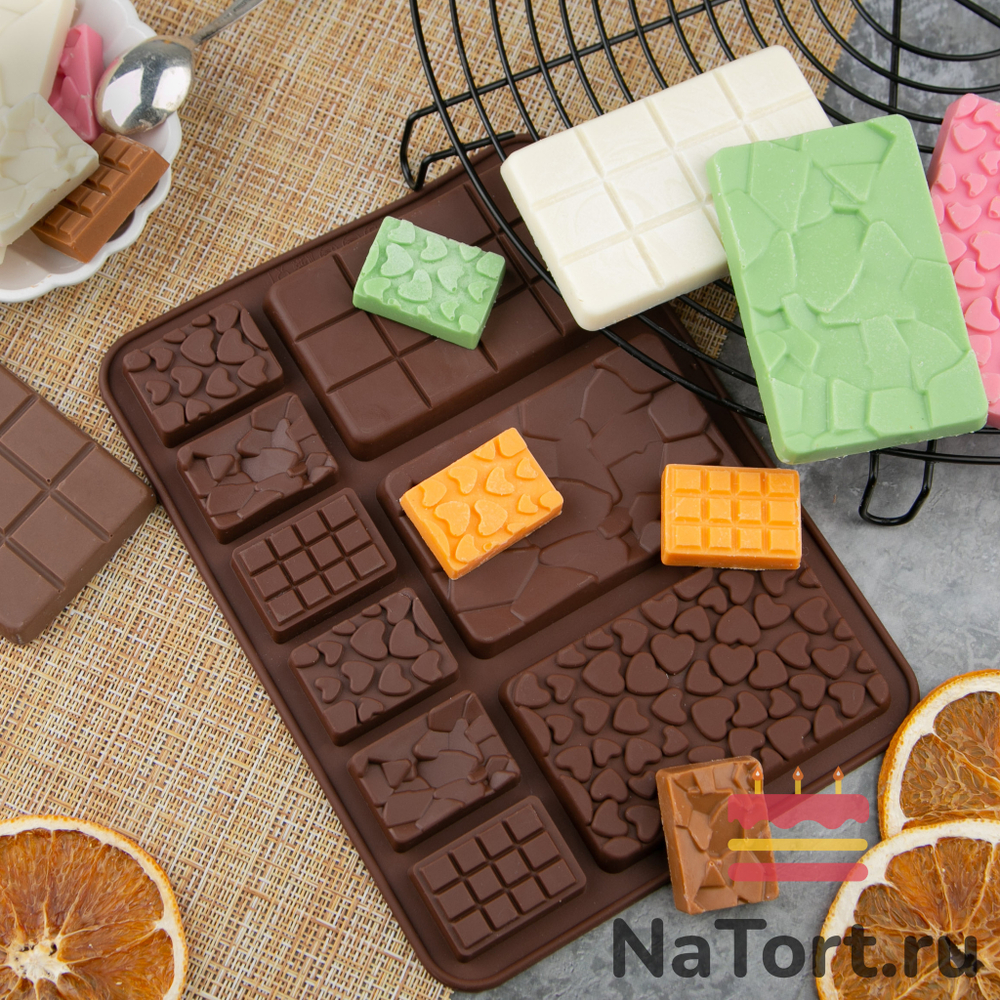 Форма силиконовая для шоколада «Плитка супер микс 9 в 1»