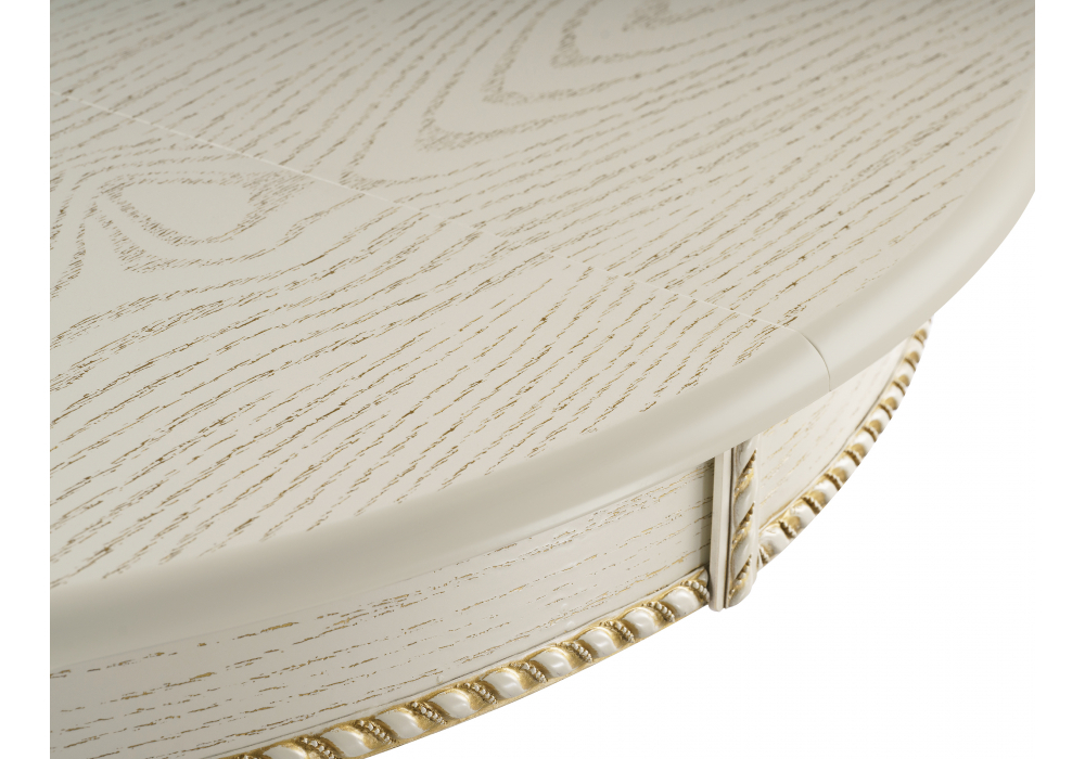 Стол деревянный Woodville Павия 100 крем, золотая патина