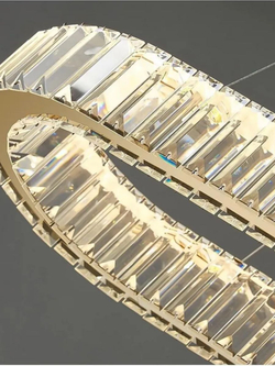 Люстра подвесная светодиодная Lanbos, LED 50 Вт, до 25 кв м, золотая