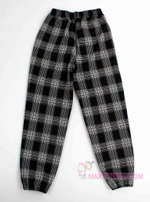 теплые брюки клетка " D " на резинке плис4859