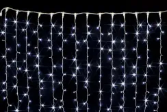 Светодиодный занавес с мерцающим диодом 2*2 м., 280 холодных белых LED ламп, белый провод, Winner Light (w.03.6W.280+)