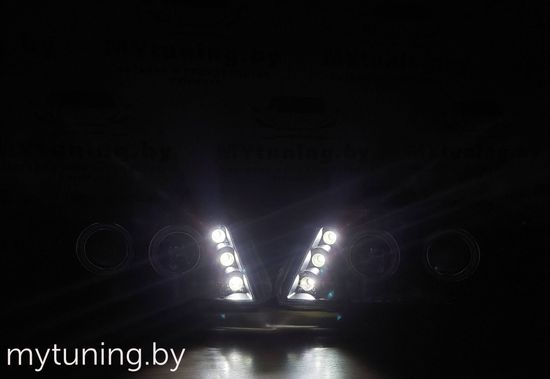 Передние фары angel eyes black для VW Passat B5 GP