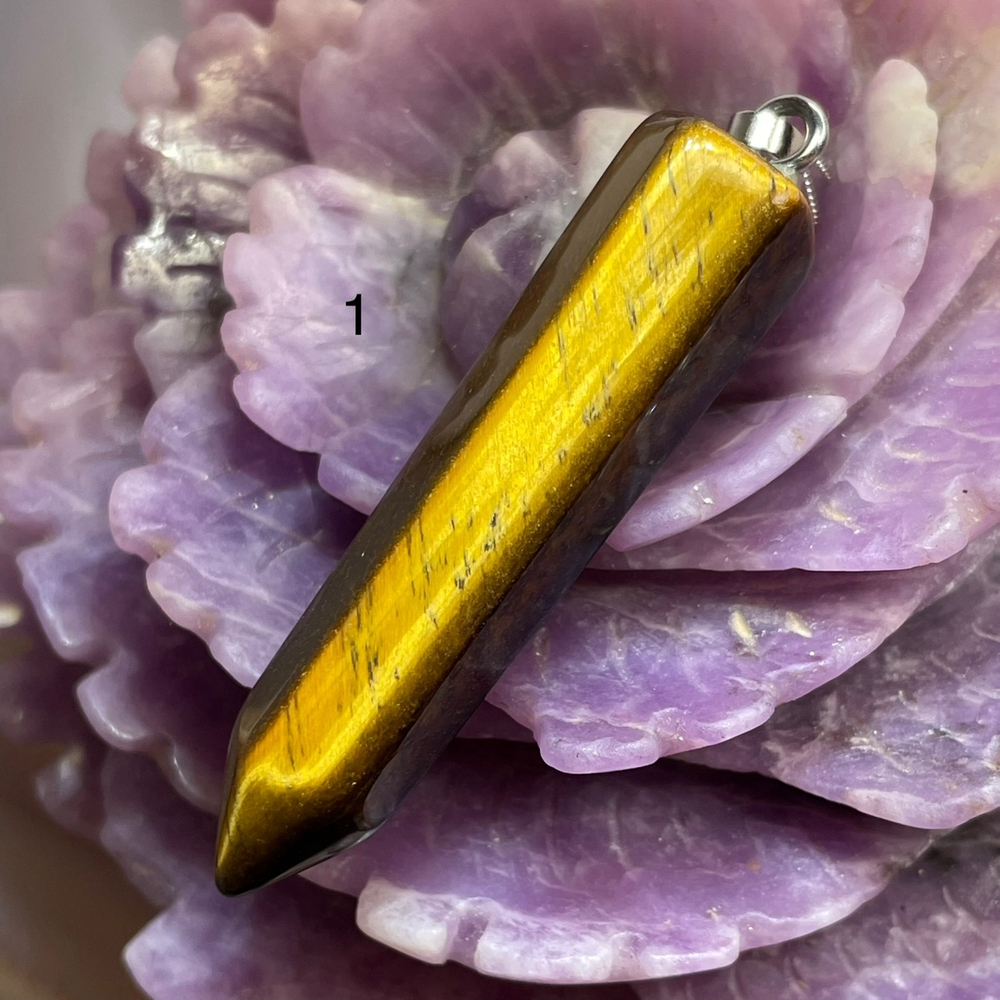 53975  Тигровый глаз Кулон кристалл 48мм