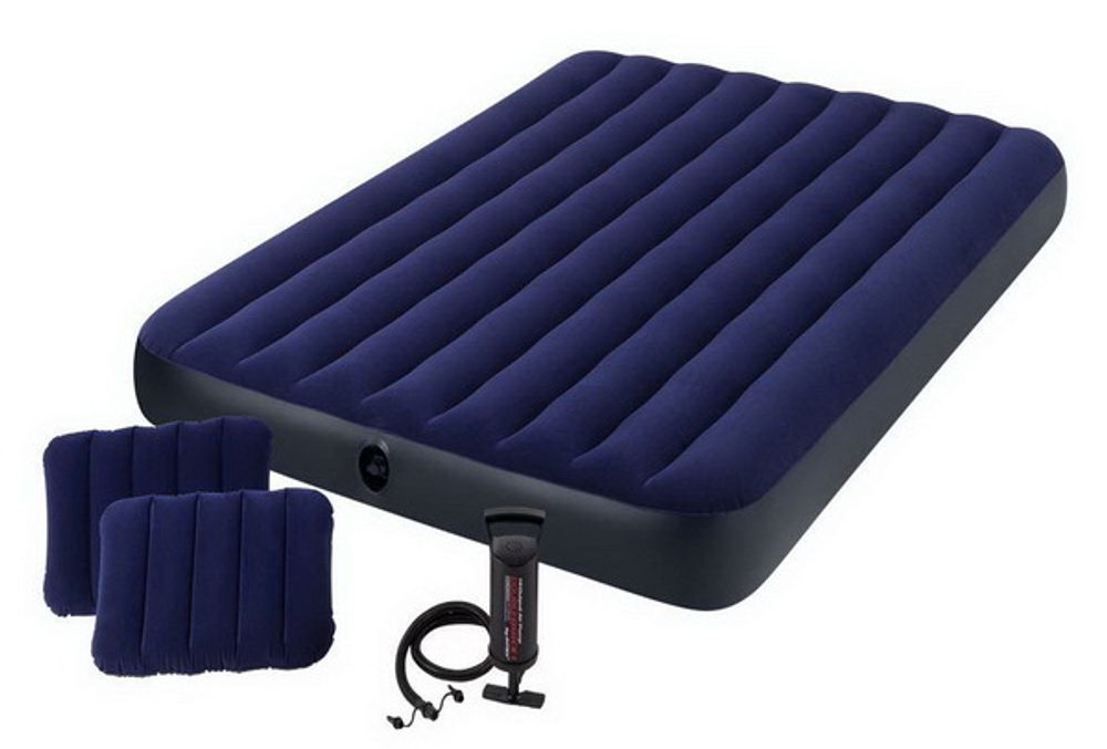 Матрас надувной Dura-Beam Classic Downy,203*152*25 см + 3 аксессуара,Intex (64765)