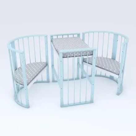 Кроватка-трансформер МАЛЮТКА 7 в 1 (голубой)