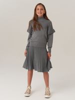 Юбка школьная для девочки AT883 серый