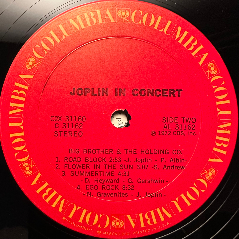 Janis Joplin - In Concert 2LP (США 1972г.)