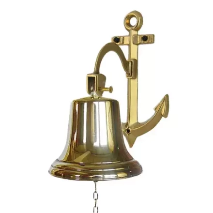 Колокол корабельный с булинем на кроштейне "Якорь"
