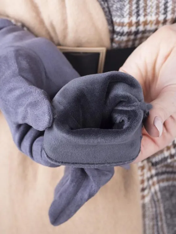 Перчатки женские, безразмерные, с утеплителем, цвет серый