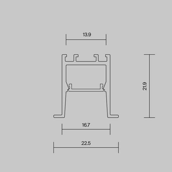 Алюминиевый профиль встраиваемый скрытого монтажа Maytoni Led Strip ALM-2222-B-2M 632013
