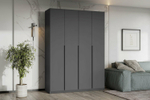 Шкаф для одежды распашной с полками Графит Серый 160х51х221 см