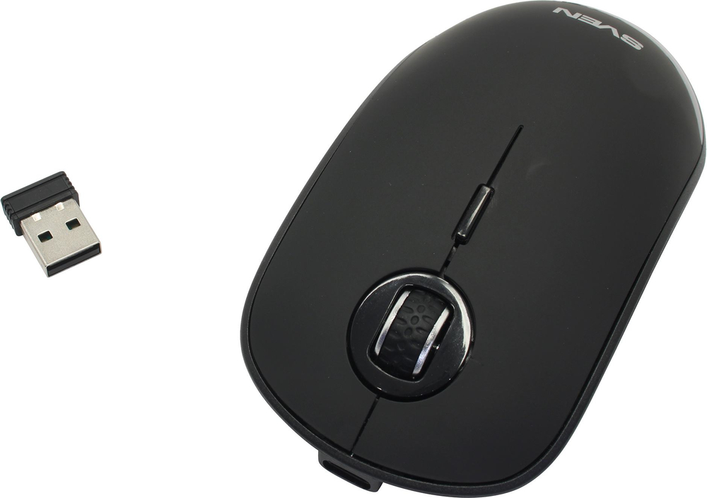 SVEN Wireless Optical Mouse <RX-570SW Black>  (RTL)  USB 4btn+Roll
