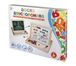 Доска двухсторонняя магнитно-маркерная с поддоном