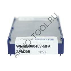 Пластина твердосплавная ISO WNMG060408-MFA APM20B AHNO по жаропроч. и нерж.стали, получистовая