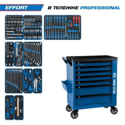 KING TONY (9G38-235MRVB) Набор инструментов "EFFORT" в синей тележке, 235 предметов