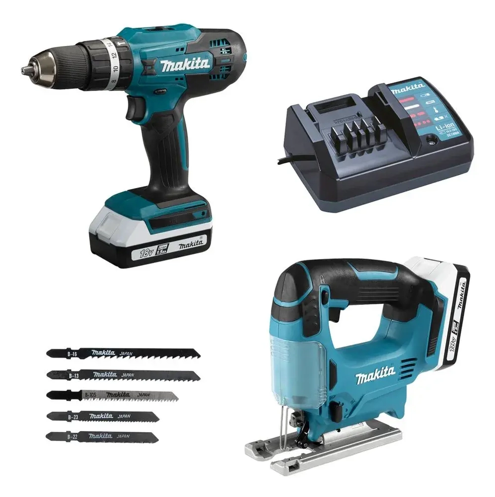 Аккум. дрель-шуруповерт MAKITA LXT HP488D + аккум. лобзик JV183D