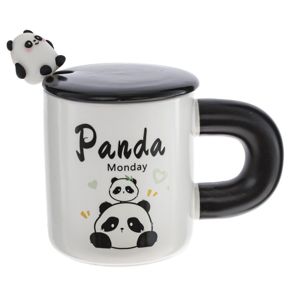 GAEM Кружка с крышкой и ложкой, 430 мл, L8,5 W8,5 H9,8 см, 4в.