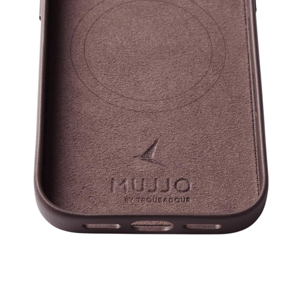 Кожаный чехол MagSafe Mujjo Full Leather Case для iPhone 17 Pro Чехол из натуральной телячьей велюровой цельнозерновой кожи с мелкозернистой фактурой и сенсорной накладкой для Контроллера камеры