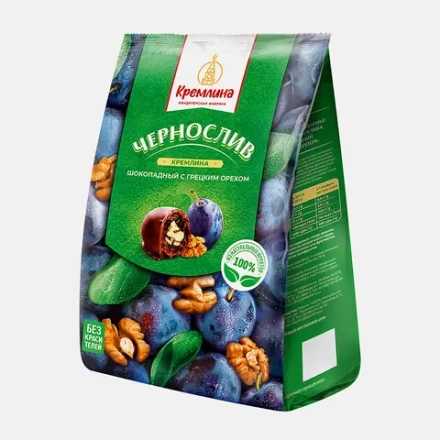 Конфеты Кремлина Чернослив шоколадный с грецким орехом 190г