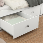 Кровать КАНТРИ с ящиками, белый лак, 80*200 см, массив сосны