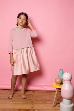 Платье с кантом РОЗА/МЯТА