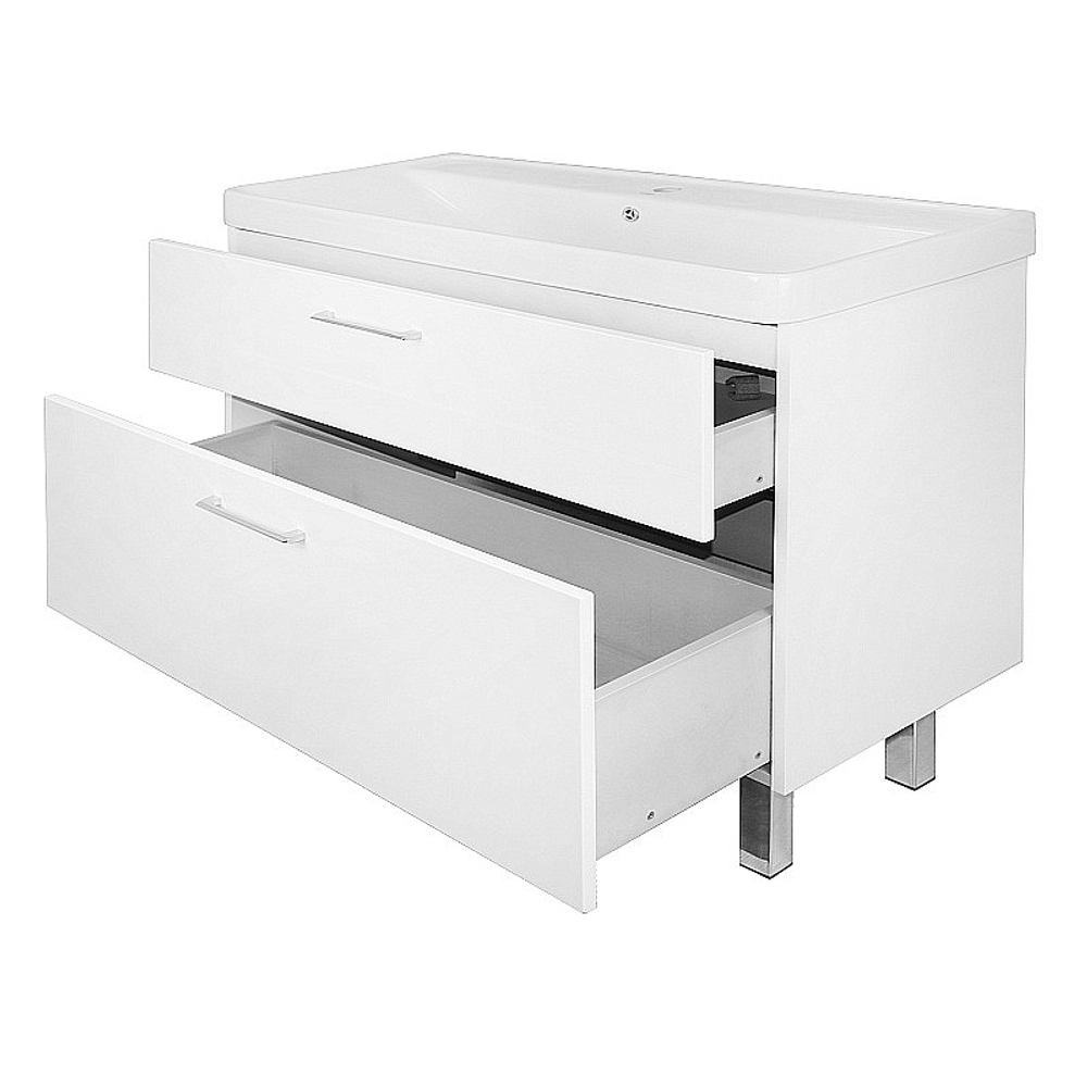Тумба с раковиной Azario Ника 100 Н CS00089955 белая