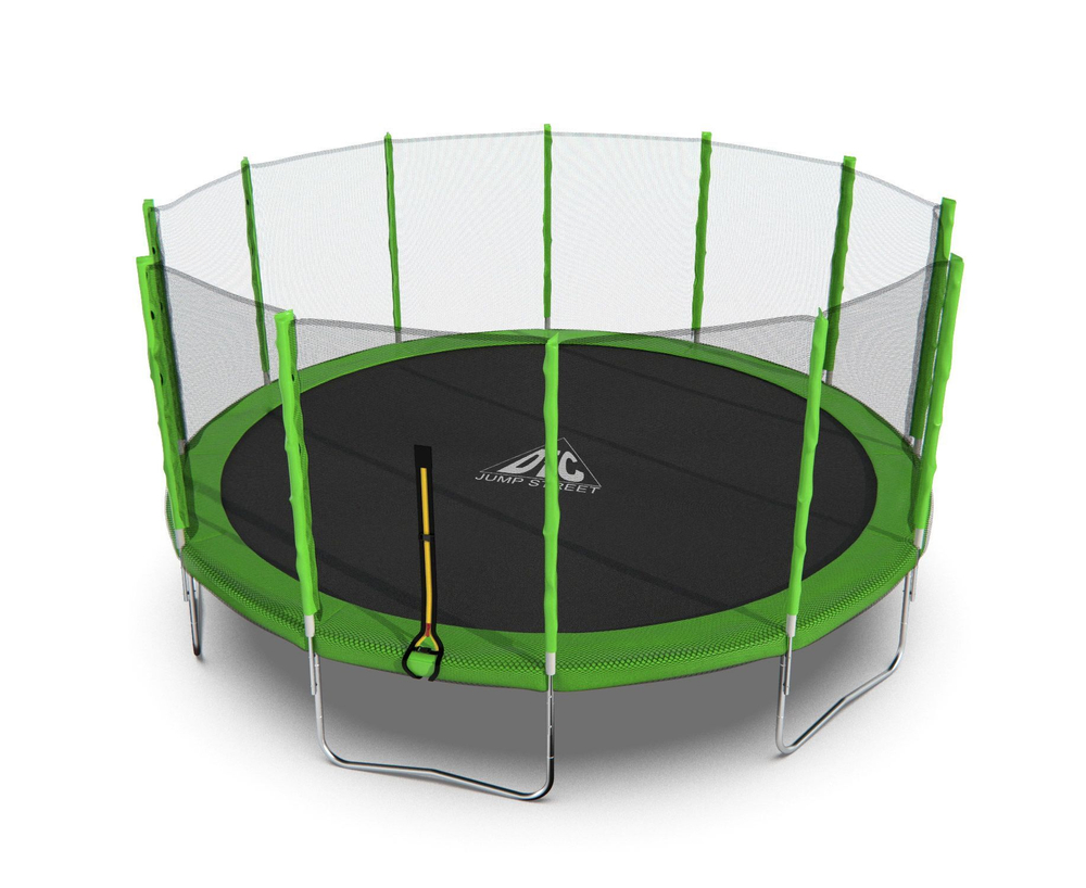 Батут DFC Trampoline Fitness с сеткой 16ft Светло-зелёный