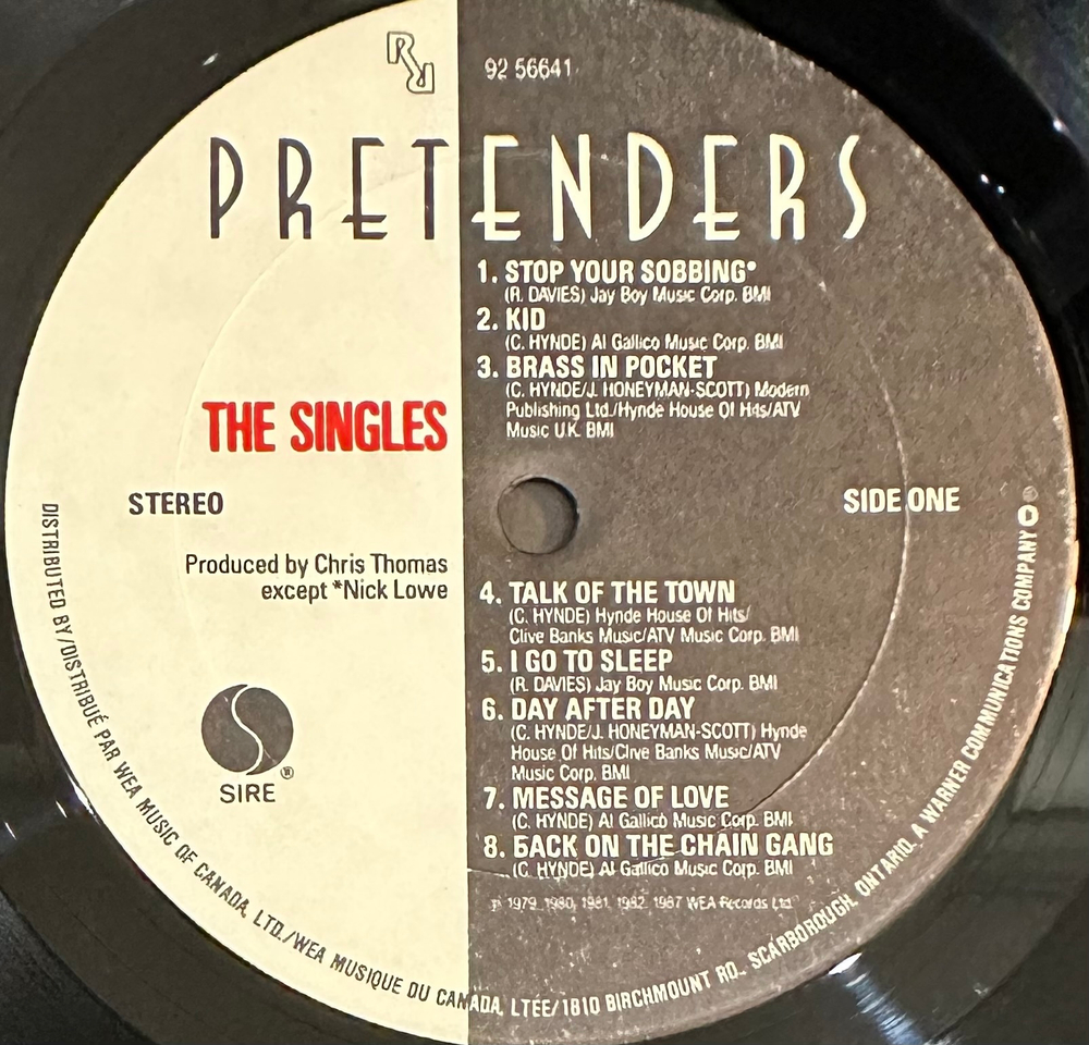 Pretenders - The Singles (Канада 1987г.)