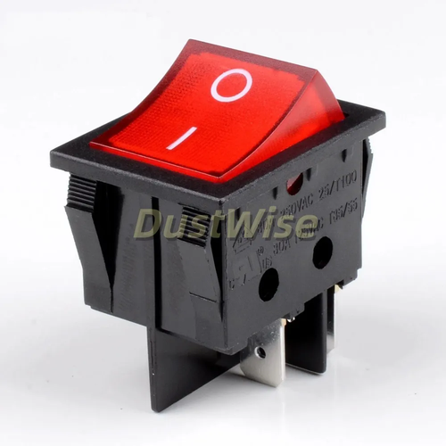 Выключатель (кнопка) 30А 250VAC с подсветкой для стабилизаторов, сварочных аппаратов и бытовых приборов KCD4-201B-N 1E4 T85 T125 T85 JD03-A1, ZH02 SHV, LSD, GPV SOKEN RK1-03