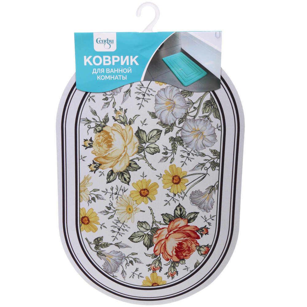 Коврик для ванной 38*58"Пионы»