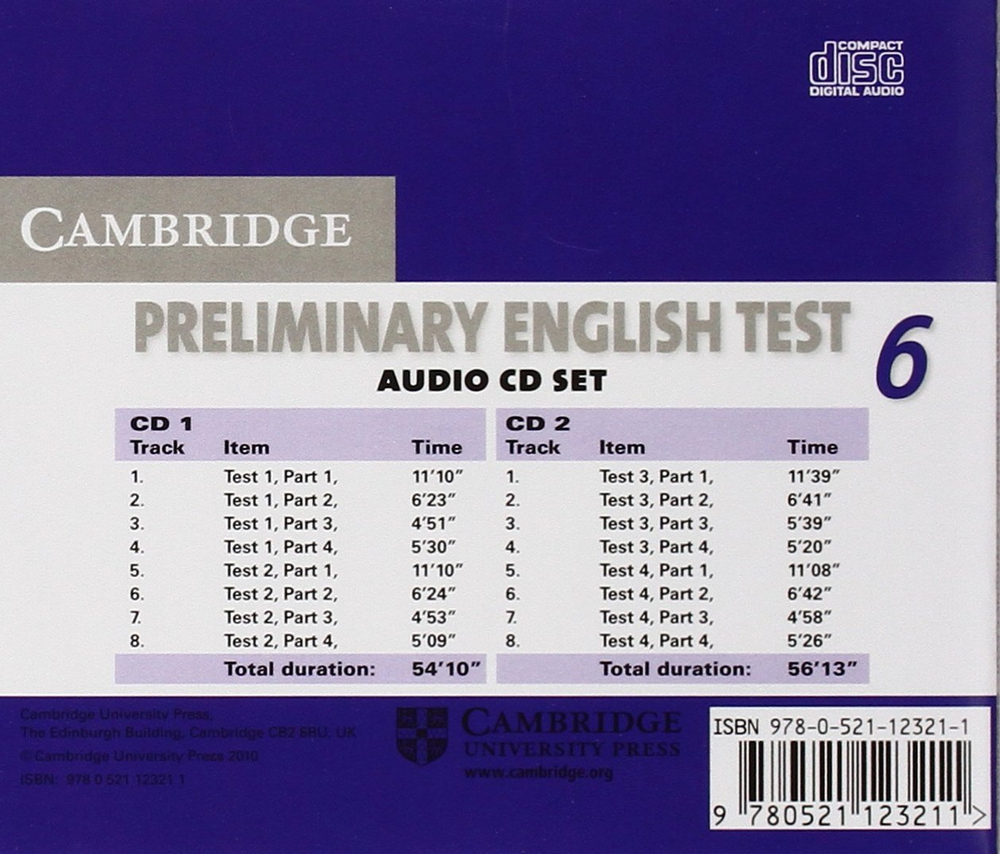 Cambridge Preliminary English Test 6  Audio CD Set (2 CDs) (Диски)