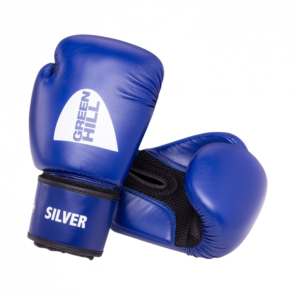 Бокс перчатки GREEN HILL SILVER (BGP-2018) синий 12oz                                            .