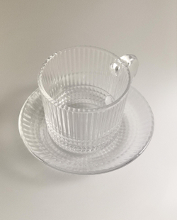 Zara Home чайная пара из стекла, цвет прозрачный, 8 см