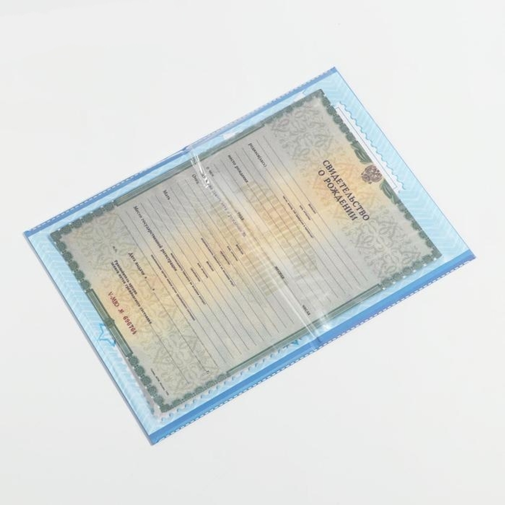 1717601 Свидетельство о рождении мальчика "Мои первые документы" с карманом для бирки