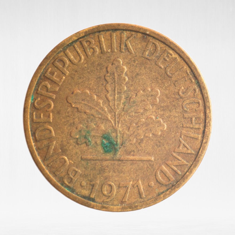 Germany, 5 Pfennigs, 1971, (Stuttgart Mint - "F"), VF