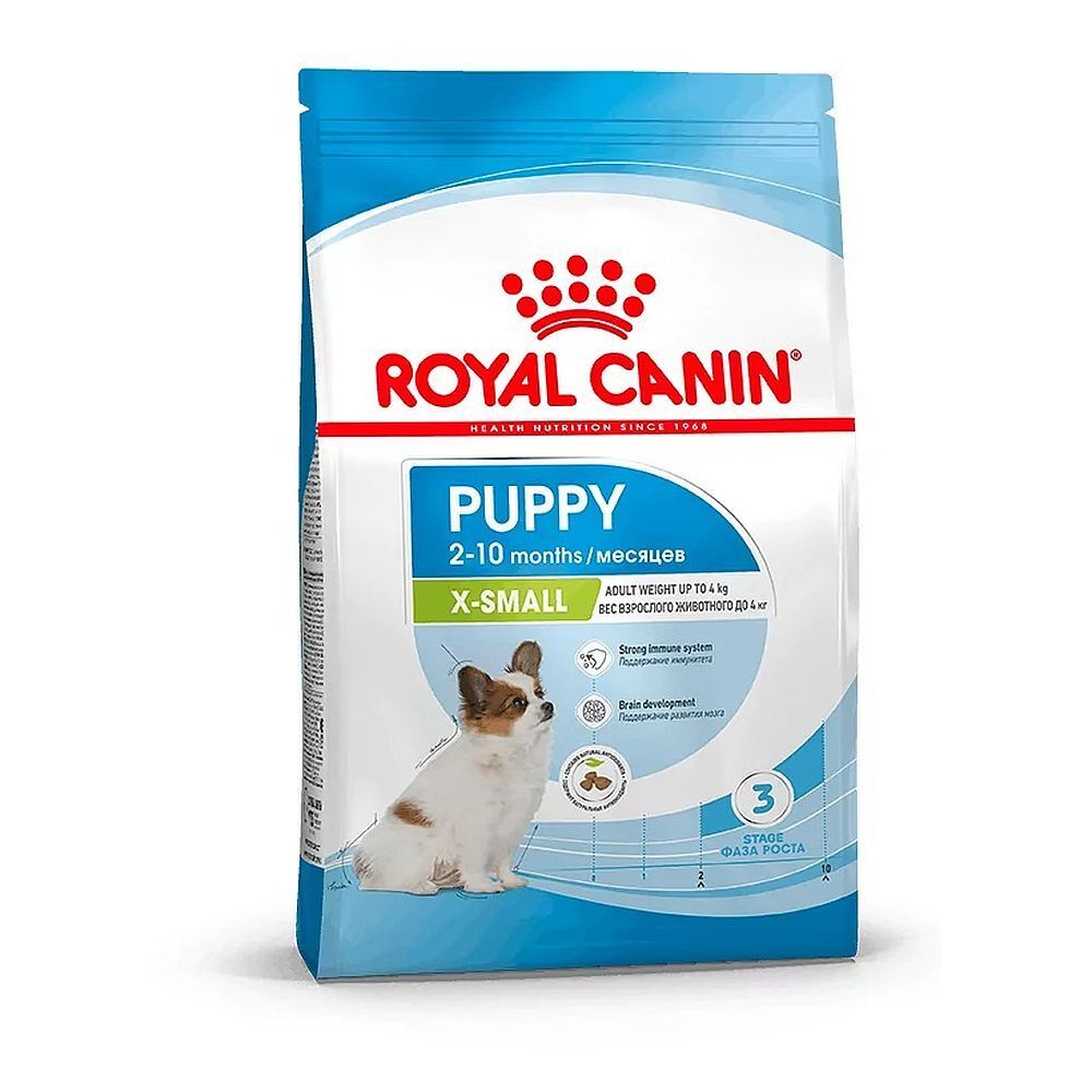 Сухой корм Royal Canin X-SMALL Puppy для щенков мелких пород собак до 10 месяцев, пакет 500г