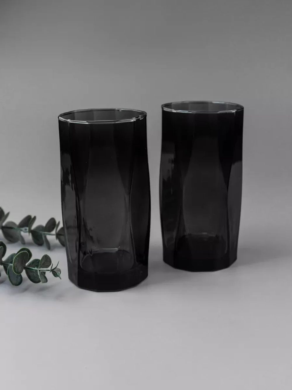 Набор изогнутых бокалов для воды, 450 мл, 6 шт. черные