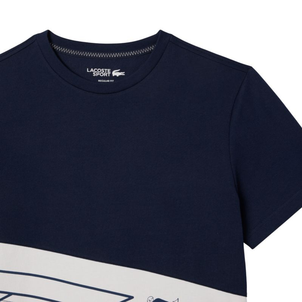 Мужская теннисная футболка Lacoste Tennis Heritage Graphic - разноцветный