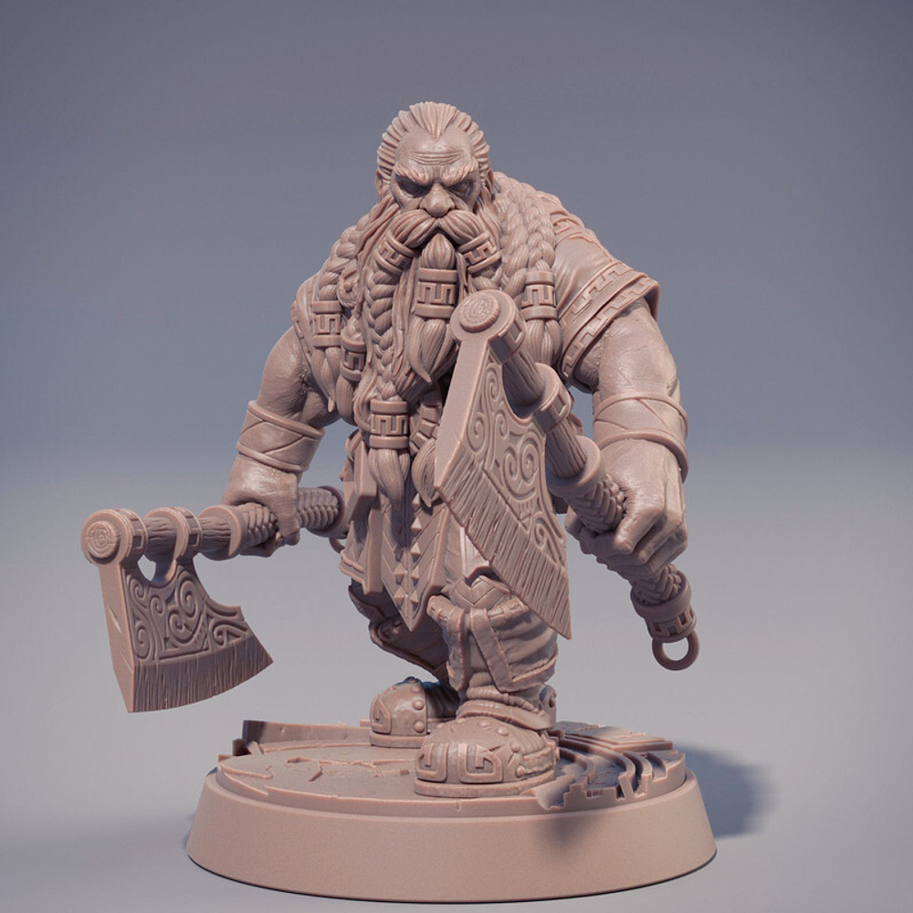 Дворф Дуэргар Воин Паладин Варвар Файтер Рыцарь миниатюра для dnd, днд, pathfinder, фентези, Настольная игра, НРИ, Варгейм, РПГ