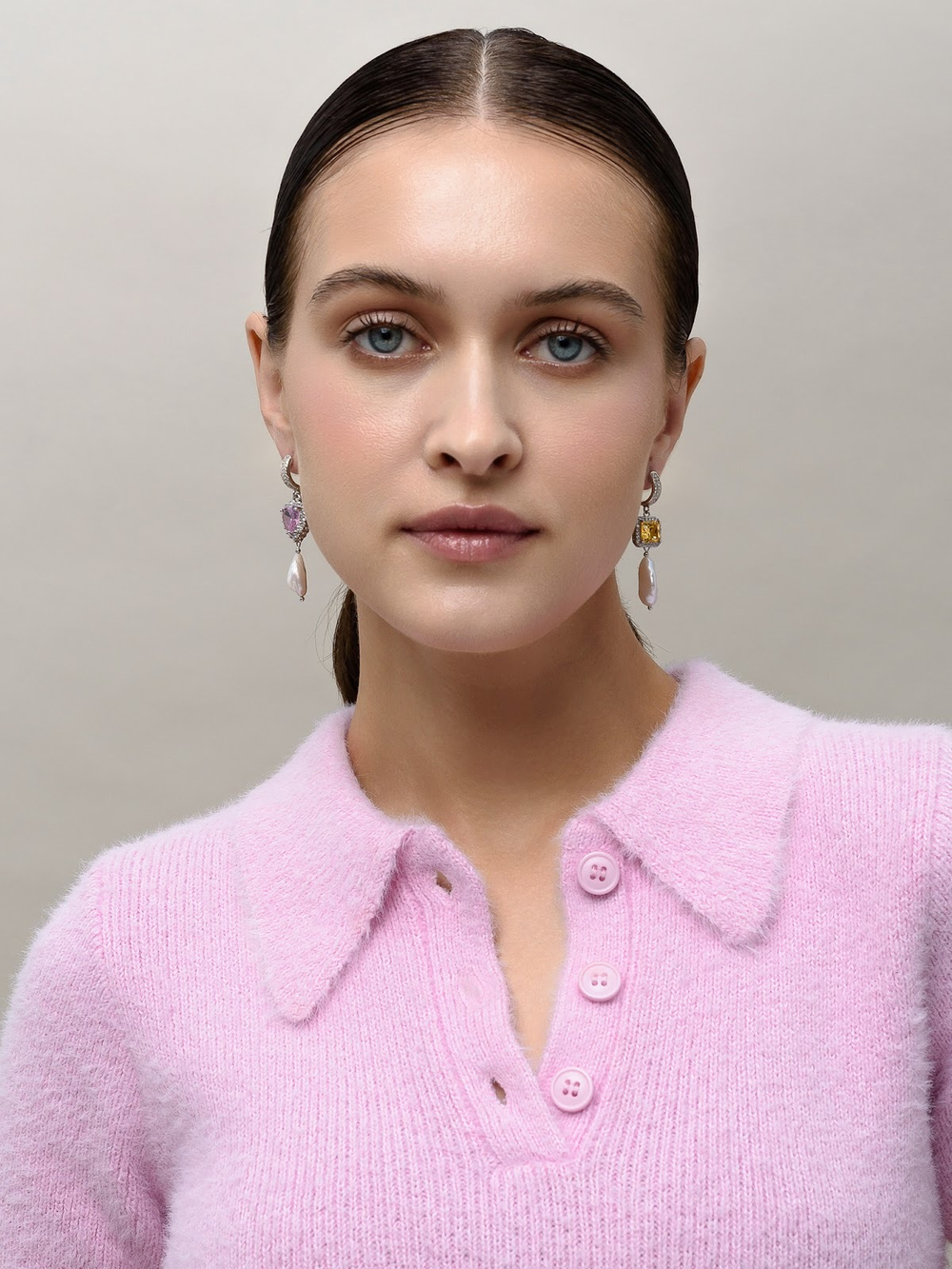 Серьги "NEW Posh" из жемчуга с цирконами