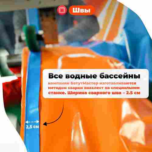 Квадратный надувной бассейн "Зебра" 7*7*0.65 м