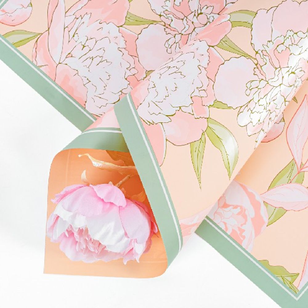 ЛИСТ "Пионы" 57*57см Персиковая/20шт