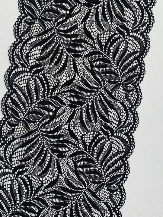 Кружево черное, 23см, стрейч, AF1394 (30ярд)