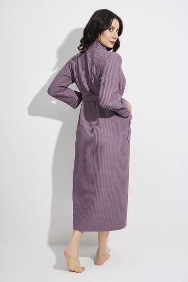 Женский вафельный халат 4250 фиолетовый