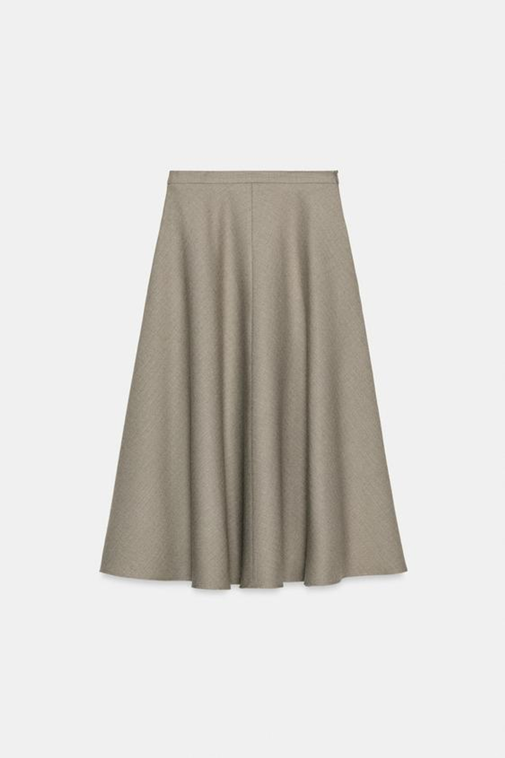 ZARA ШИРОКАЯ ЮБКА В ЕЛОЧКУ — ZW COLLECTION, БЕЖЕВЫЙ МЕЛАНЖ