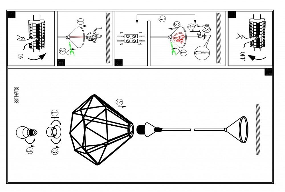 Подвесной светильник Eglo Tarbes 94194