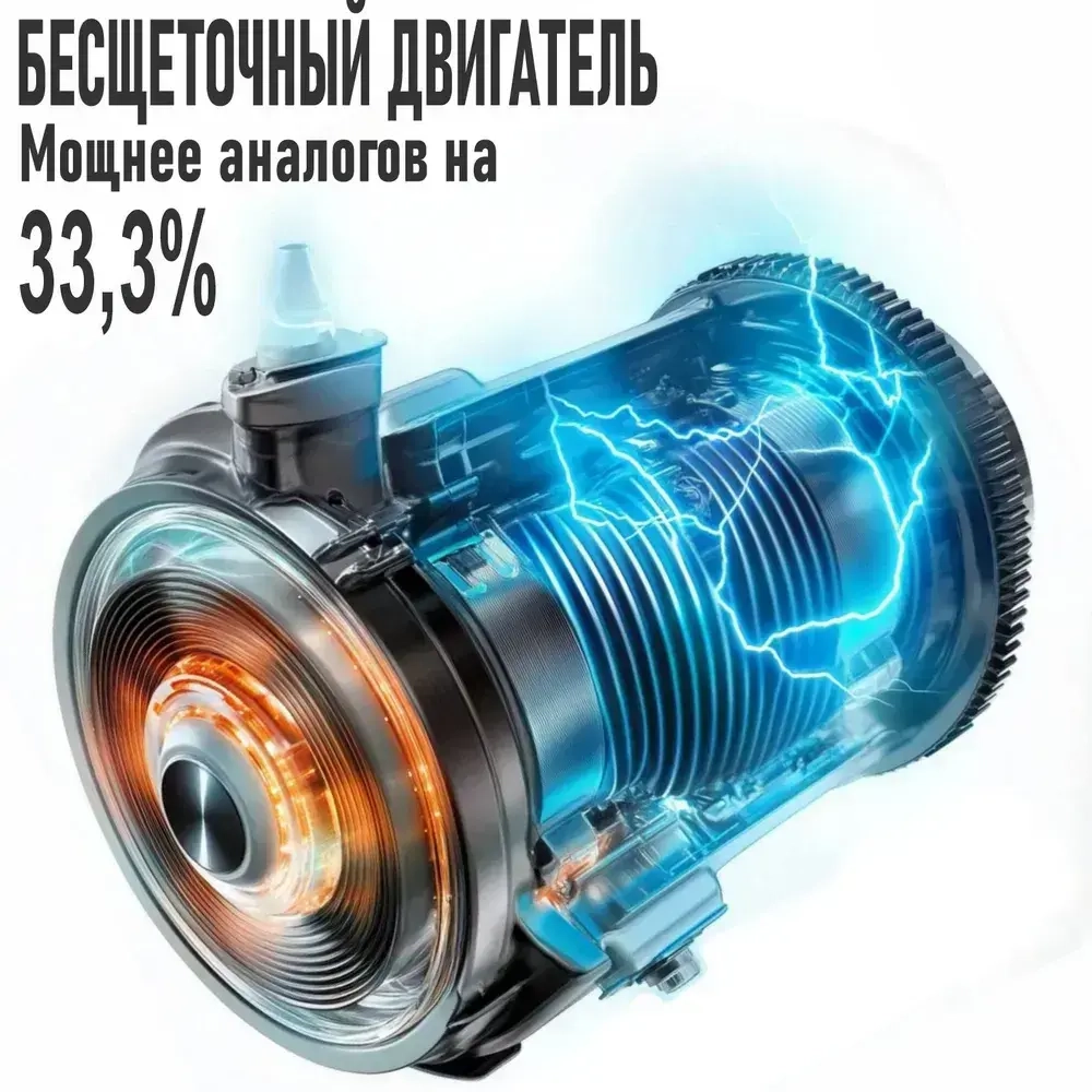 Гайковерт аккумуляторный, бесщеточный REKKR IW125BL, 2 аккумулятора 24В 6.0Ач, ударный, квадрат 1/2, кейс, зарядка