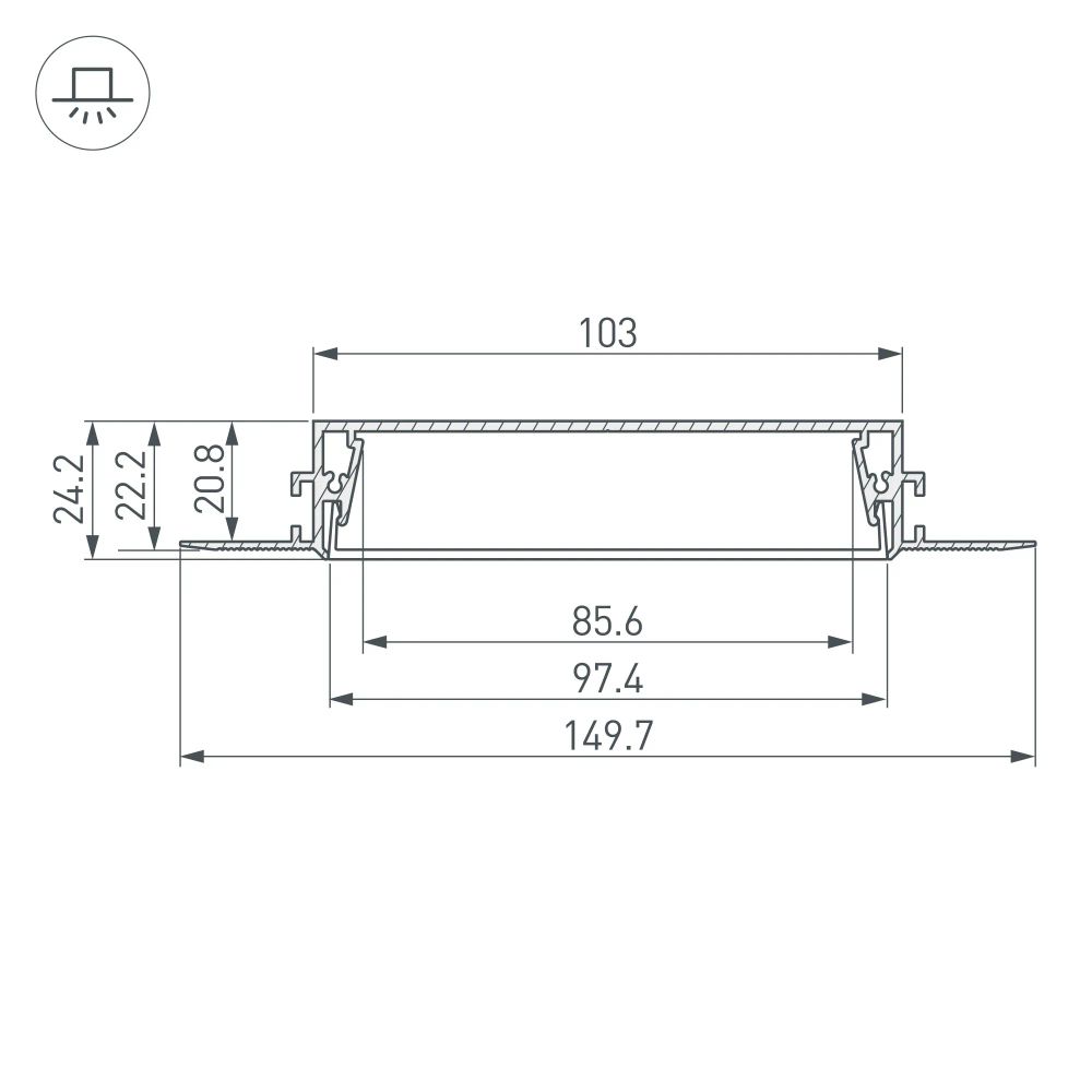 Профиль SL-LINIA97-FANTOM-2000 ANOD (Arlight, Алюминий) 034987